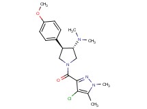 (3S*,4R*)-1-[(4-chloro-1,5-dimethyl-1H-pyrazol-3-yl)carbonyl]-4-(4-methoxyphenyl)-N,N-dimethylpyrrolidin-3-amine