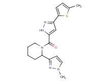 2-(1-methyl-1H-pyrazol-3-yl)-1-{[3-(5-methyl-2-thienyl)-1H-pyrazol-5-yl]carbonyl}piperidine