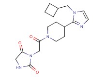 3-(2-{4-[1-(cyclobutylmethyl)-1H-imidazol-2-yl]piperidin-1-yl}-2-oxoethyl)imidazolidine-2,4-dione