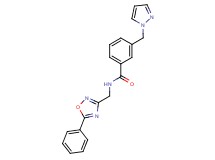 N-[(5-phenyl-1,2,4-oxadiazol-3-yl)methyl]-3-(1H-pyrazol-1-ylmethyl)benzamide