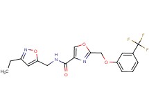 N-[(3-ethyl-5-isoxazolyl)methyl]-2-{[3-(trifluoromethyl)phenoxy]methyl}-1,3-oxazole-4-carboxamide