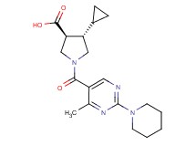 (3S*,4S*)-4-cyclopropyl-1-{[4-methyl-2-(1-piperidinyl)-5-pyrimidinyl]carbonyl}-3-pyrrolidinecarboxylic acid
