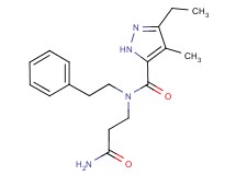 N-(3-amino-3-oxopropyl)-3-ethyl-4-methyl-N-(2-phenylethyl)-1H-pyrazole-5-carboxamide