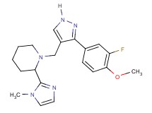 1-{[3-(3-fluoro-4-methoxyphenyl)-1H-pyrazol-4-yl]methyl}-2-(1-methyl-1H-imidazol-2-yl)piperidine