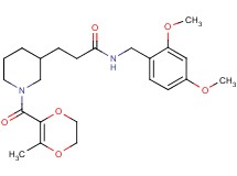 N-(2,4-dimethoxybenzyl)-3-{1-[(3-methyl-5,6-dihydro-1,4-dioxin-2-yl)carbonyl]-3-piperidinyl}propanamide