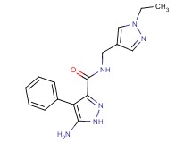 5-amino-N-[(1-ethyl-1H-pyrazol-4-yl)methyl]-4-phenyl-1H-pyrazole-3-carboxamide