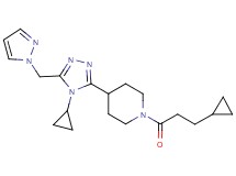 1-(3-cyclopropylpropanoyl)-4-[4-cyclopropyl-5-(1H-pyrazol-1-ylmethyl)-4H-1,2,4-triazol-3-yl]piperidine