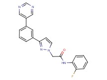 N-(2-fluorophenyl)-2-{3-[3-(5-pyrimidinyl)phenyl]-1H-pyrazol-1-yl}acetamide