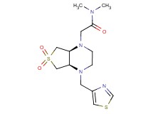 2-[(4aR*,7aS*)-6,6-dioxido-4-(1,3-thiazol-4-ylmethyl)hexahydrothieno[3,4-b]pyrazin-1(2H)-yl]-N,N-dimethylacetamide