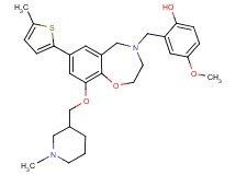 4-methoxy-2-{[9-[(1-methyl-3-piperidinyl)methoxy]-7-(5-methyl-2-thienyl)-2,3-dihydro-1,4-benzoxazepin-4(5H)-yl]methyl}phenol
