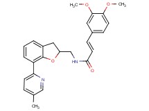 (2E)-3-(3,4-dimethoxyphenyl)-N-{[7-(5-methyl-2-pyridinyl)-2,3-dihydro-1-benzofuran-2-yl]methyl}acrylamide