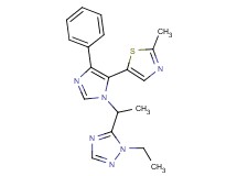 1-ethyl-5-{1-[5-(2-methyl-1,3-thiazol-5-yl)-4-phenyl-1H-imidazol-1-yl]ethyl}-1H-1,2,4-triazole