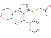 {[4-(1-phenylethyl)-5-(tetrahydro-2H-pyran-4-yl)-4H-1,2,4-triazol-3-yl]thio}acetic acid