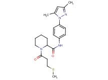 N-[4-(3,5-dimethyl-1H-pyrazol-1-yl)phenyl]-1-[3-(methylthio)propanoyl]-2-piperidinecarboxamide