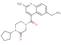 1-cyclopentyl-4-[(6-ethyl-2-methyl-4-quinolinyl)carbonyl]-2-piperazinone