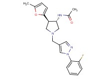 N-[(3S*,4R*)-1-{[1-(2-fluorophenyl)-1H-pyrazol-4-yl]methyl}-4-(5-methyl-2-furyl)pyrrolidin-3-yl]acetamide