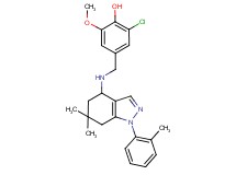 2-chloro-4-({[6,6-dimethyl-1-(2-methylphenyl)-4,5,6,7-tetrahydro-1H-indazol-4-yl]amino}methyl)-6-methoxyphenol