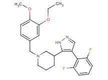 3-[4-(2,6-difluorophenyl)-1H-pyrazol-5-yl]-1-(3-ethoxy-4-methoxybenzyl)piperidine
