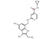 N-cyclopropyl-2-{[(2-ethyl-3,5-dimethyl-1H-indol-7-yl)methyl]amino}isonicotinamide