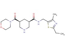 (3R*,5S*)-N-[(2-ethyl-4-methyl-1,3-thiazol-5-yl)methyl]-5-(morpholin-4-ylcarbonyl)piperidine-3-carboxamide