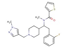 N-(2-(2-fluorophenyl)-1-{1-[(1-methyl-1H-pyrazol-4-yl)methyl]-4-piperidinyl}ethyl)-N-methyl-2-thiophenecarboxamide