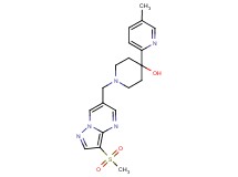 4-(5-methylpyridin-2-yl)-1-{[3-(methylsulfonyl)pyrazolo[1,5-a]pyrimidin-6-yl]methyl}piperidin-4-ol