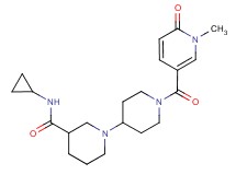 N-cyclopropyl-1'-[(1-methyl-6-oxo-1,6-dihydropyridin-3-yl)carbonyl]-1,4'-bipiperidine-3-carboxamide