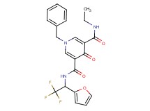 1-benzyl-N-ethyl-4-oxo-N'-[2,2,2-trifluoro-1-(2-furyl)ethyl]-1,4-dihydro-3,5-pyridinedicarboxamide