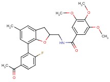 N-{[7-(5-acetyl-2-fluorophenyl)-5-methyl-2,3-dihydro-1-benzofuran-2-yl]methyl}-3,4,5-trimethoxybenzamide