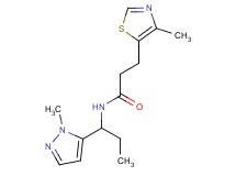 N-[1-(1-methyl-1H-pyrazol-5-yl)propyl]-3-(4-methyl-1,3-thiazol-5-yl)propanamide