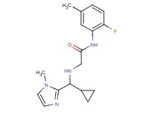 2-{[cyclopropyl(1-methyl-1H-imidazol-2-yl)methyl]amino}-N-(2-fluoro-5-methylphenyl)acetamide