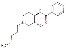 N-{(3R*,4R*)-3-hydroxy-1-[3-(methylthio)propyl]piperidin-4-yl}isonicotinamide