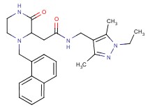 N-[(1-ethyl-3,5-dimethyl-1H-pyrazol-4-yl)methyl]-2-[1-(1-naphthylmethyl)-3-oxo-2-piperazinyl]acetamide
