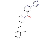4-({3-[2-(2-methylphenyl)ethyl]-1-piperidinyl}carbonyl)-2-(4H-1,2,4-triazol-4-yl)pyridine