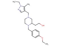 2-{1-(4-ethoxybenzyl)-4-[(1-ethyl-5-methyl-1H-pyrazol-4-yl)methyl]-2-piperazinyl}ethanol