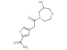 1-{4-[2-(6-hydroxy-1,4-oxazepan-4-yl)-2-oxoethyl]-2-thienyl}ethanone