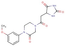 5-{2-[4-(3-methoxyphenyl)-3-oxo-1-piperazinyl]-2-oxoethyl}-2,4-imidazolidinedione