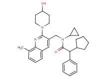 2-cyclopentyl-N-cyclopropyl-N-{[2-(4-hydroxy-1-piperidinyl)-8-methyl-3-quinolinyl]methyl}-2-phenylacetamide