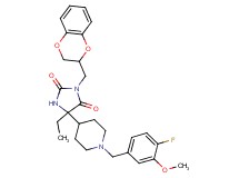 3-(2,3-dihydro-1,4-benzodioxin-2-ylmethyl)-5-ethyl-5-[1-(4-fluoro-3-methoxybenzyl)-4-piperidinyl]-2,4-imidazolidinedione