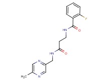 2-fluoro-N-(3-{[(5-methylpyrazin-2-yl)methyl]amino}-3-oxopropyl)benzamide
