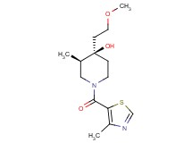(3R*,4R*)-4-(2-methoxyethyl)-3-methyl-1-[(4-methyl-1,3-thiazol-5-yl)carbonyl]-4-piperidinol