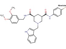 (3S,5R)-N-(3,4-dimethoxybenzyl)-N'-(4-fluorophenyl)-1-(1H-indol-3-ylmethyl)-3,5-piperidinedicarboxamide
