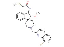 N-{(2R*,3R*)-1'-[(8-fluoro-2-quinolinyl)methyl]-2-methoxy-2,3-dihydrospiro[indene-1,4'-piperidin]-3-yl}-2-(methylthio)acetamide