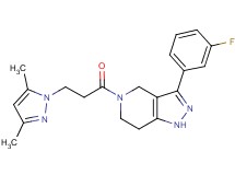 5-[3-(3,5-dimethyl-1H-pyrazol-1-yl)propanoyl]-3-(3-fluorophenyl)-4,5,6,7-tetrahydro-1H-pyrazolo[4,3-c]pyridine