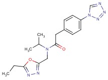 N-[(5-ethyl-1,3,4-oxadiazol-2-yl)methyl]-N-isopropyl-2-[4-(1H-tetrazol-1-yl)phenyl]acetamide