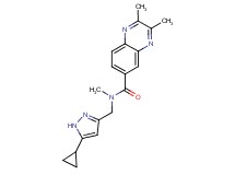N-[(5-cyclopropyl-1H-pyrazol-3-yl)methyl]-N,2,3-trimethylquinoxaline-6-carboxamide