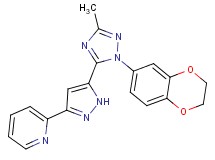 2-{5-[1-(2,3-dihydro-1,4-benzodioxin-6-yl)-3-methyl-1H-1,2,4-triazol-5-yl]-1H-pyrazol-3-yl}pyridine