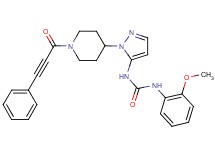 N-(2-methoxyphenyl)-N'-{1-[1-(3-phenyl-2-propynoyl)-4-piperidinyl]-1H-pyrazol-5-yl}urea