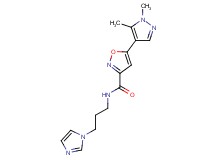 5-(1,5-dimethyl-1H-pyrazol-4-yl)-N-[3-(1H-imidazol-1-yl)propyl]isoxazole-3-carboxamide