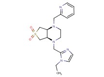 (4aS*,7aR*)-1-[(1-ethyl-1H-imidazol-2-yl)methyl]-4-(2-pyridinylmethyl)octahydrothieno[3,4-b]pyrazine 6,6-dioxide